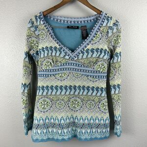 VTG Access Y2K Long Sleeve Babydoll Top Boho Fairycore Grunge Mesh Size S